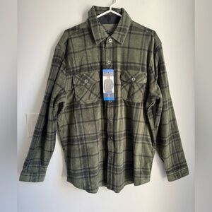 Freedom Foundry Mens Lightweight Plush Plaid Fleece Shirt Men’s Large NEW